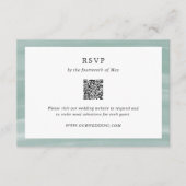 Kust Chic gedempt groen QR-code Elegant bruiloft RSVP Kaartje (Voorkant)