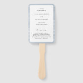 Kust Chic Gedempte Blauwe Elegante Huwelijksprogra Handwaaier (Voorkant)