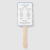 Kust Chic Gedempte Blauwe Elegante Huwelijksprogra Handwaaier (Achterkant)