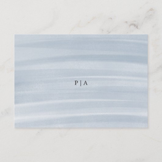 Kust Chic Gedempte Blauwe QR Code Elegante Trouw RSVP Kaartje (Achterkant)