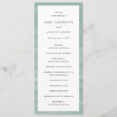 Kust Chic Gedempte Groene Elegante Trouw Programmakaart (Voorkant)