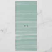 Kust Chic Gedempte Groene Elegante Trouwdag Menu (Achterkant)
