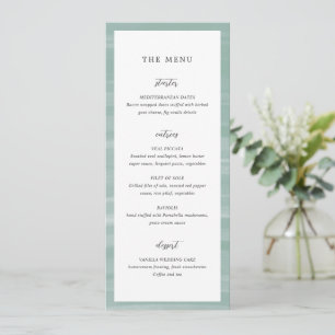 Kust Chic Gedempte Groene Elegante Trouwdag Menu