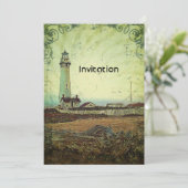 Kust chic impressionisme landschap vuurtoren kaart (Staand voorkant)