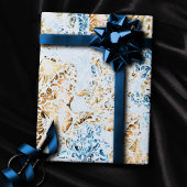 Kust Chic | Modern Blauw en Goud onder de Zee Cadeaupapier
