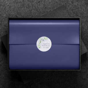 Kust Chic   Paarse en Limegroene Aangepaste Strand Ronde Sticker