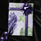 Kust Chic | Paarse en Limegroene Feestje Cadeaupapier