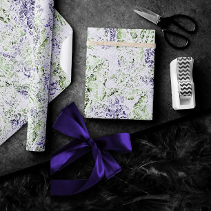 Kust Chic   Paarse en limoengroene Grunge Cadeaupapier