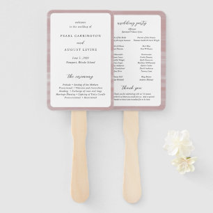 Kust Chic Roze Elegant Trouwprogramma Handwaaier
