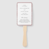Kust Chic Roze Elegant Trouwprogramma Handwaaier (Voorkant)
