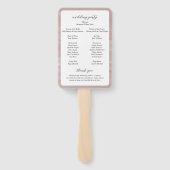 Kust Chic Roze Elegant Trouwprogramma Handwaaier (Achterkant)