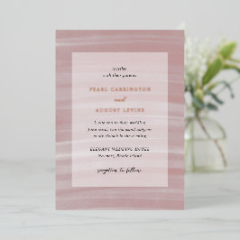 Kust Chic Roze Elegante Trouwdag Folie Uitnodiging