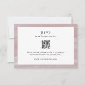 Kust Chic Roze QR Code Elegant Huwelijk RSVP Kaartje (Voorkant)