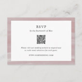 Kust Chic Roze QR Code Elegant Huwelijk RSVP Kaartje (Voorkant)