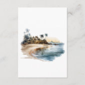 Kust Chic Strand Bruiloft Gast Details Informatiekaartje (Achterkant)