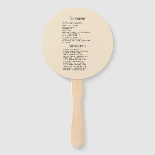 Kust Chic Strand Bruiloftsprogramma Handwaaier (Achterkant)