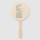 Kust Chic Strand Huwelijksprogramma Handwaaier (Achterkant)