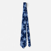 kust chic strand rustiek nautisch blauwe zeester stropdas (Voorkant)