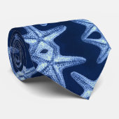 kust chic strand rustiek nautisch blauwe zeester stropdas (Opgerold)