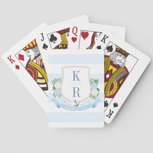 Kust Chic Trouw Monogram Favor Pokerkaarten (Achterkant)