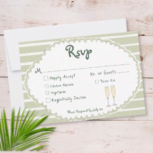 Kust Chic Zon Palmboom Trouwdag RSVP Kaartje