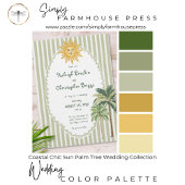 Kust Chic Zonnepalm Bruiloft Kaart