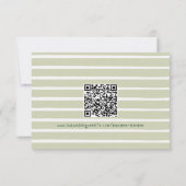 Kust Chic Zonnepalmboom Trouw QR Code RSVP Kaartje (Achterkant)