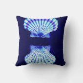 Kust chique strand rustieke nautische blauwe schel kussen (Achterkant)