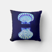 Kust chique strand rustieke nautische blauwe schel kussen (Voorkant)