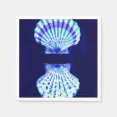 Kust chique strand rustieke nautische blauwe schel servetten (Voorkant)