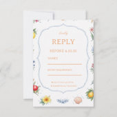 Kust Citrus Bloemreactie RSVP Kaartje (Voorkant)