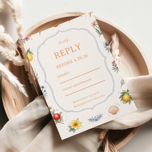 Kust Citrus Bloemreactie RSVP Kaartje