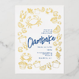 Kust Clambake Folie Uitnodiging