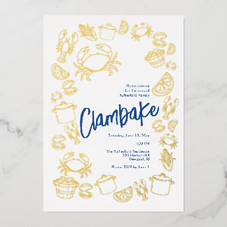 Kust Clambake Folie Uitnodiging