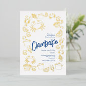 Kust Clambake Folie Uitnodiging (Staand Voorkant)