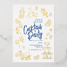 Kust Cocktailparty Folie Uitnodiging