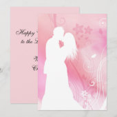 Kust Couple Elegant White Roze Valentijnsdag Feestdagenkaart (Voorkant / Achterkant)