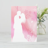 Kust Couple Elegant White Roze Valentijnsdag Feestdagenkaart (Staand voorkant)