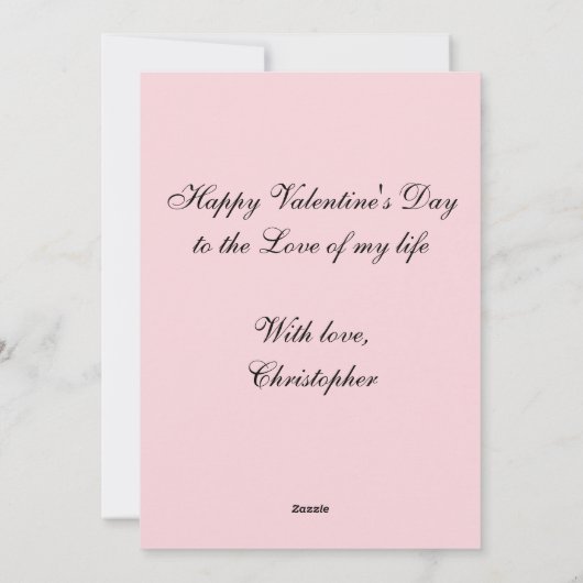 Kust Couple Elegant White Roze Valentijnsdag Feestdagenkaart (Achterkant)