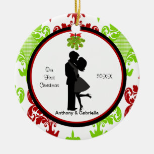Kust Couple First Kerstmis Together Ornament