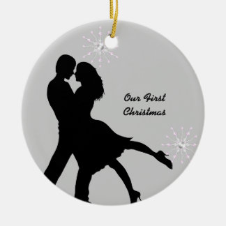 Kust Couple, getrouwd met onze eerste kerst Keramisch Ornament