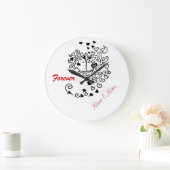 Kust Couple Profile Heert Hair Forever Clock Grote Klok (Huis)