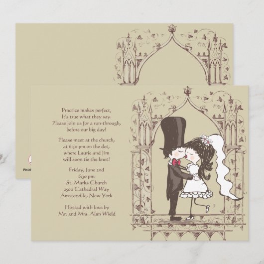 Kust Couple repesal Dinner Invitation Kaart (Voorkant / Achterkant)