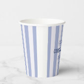 Kust Cowgirl Bach Club Blauw Witte Strepen Papieren Bekers (Rechts)
