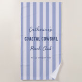 Kust Cowgirl Bach Club Blauw Witte Strepen Strandlaken (Voorkant)