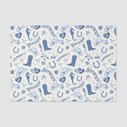 Kust Cowgirl Bach Club Fun Patroon Tissuepapier (Voorkant)