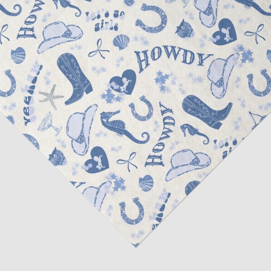 Kust Cowgirl Bach Club Fun Patroon Tissuepapier (Detail)