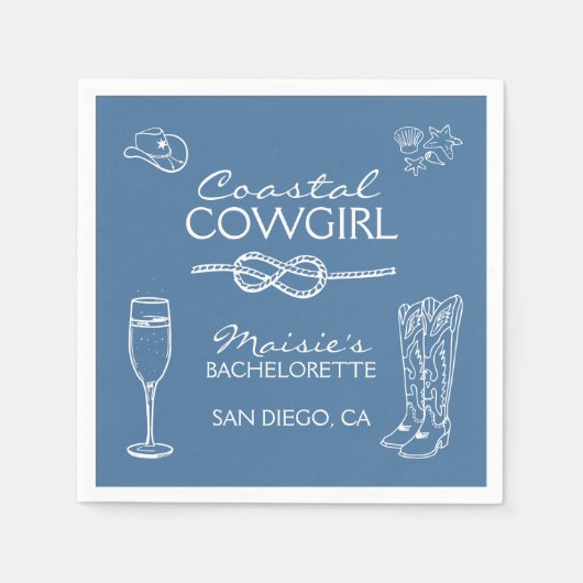 Kust Cowgirl Bachelorette Feest Weekend Servet (Voorkant)