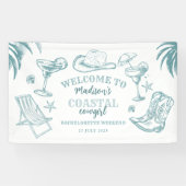 Kust Cowgirl Bachelorette-feestbanner Spandoek (Horizontaal)