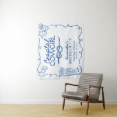 Kust Cowgirl Bachelorette Weekend Feestje Wandkleed (In situ)